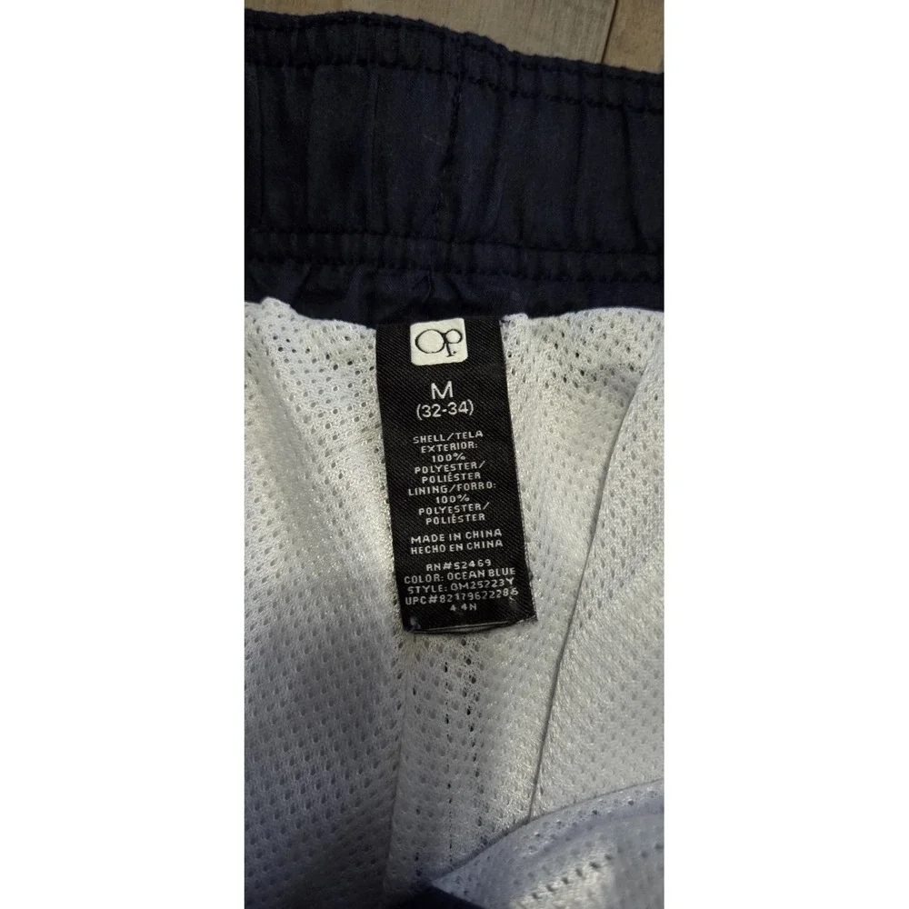 OP Vintage 90s Men Medium Ocean Blue Cargo Pocket Mesh Liner Shorts Swim Trunks